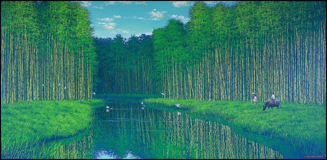 'Watching the Egrets Fly' by Choy Moo Kheong